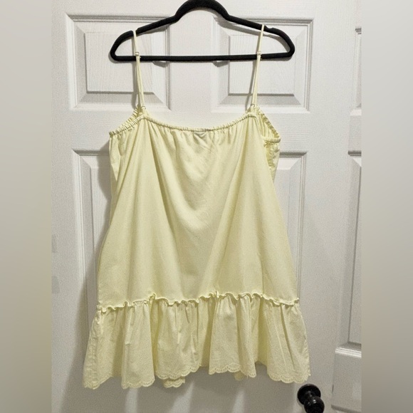 Aritzia Sunday Best Agatha Dress Yellow Babydoll Sleeveless Mini Size Large - Picture 13 of 16